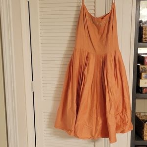 Unique Vintage Orange Swing Dress